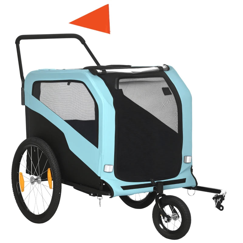 2 in 1 Dog Bike Trailer and Stroller, Pastel Blue