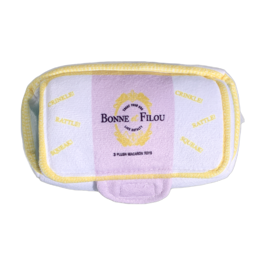 Plush Macaron Squeaky Dog Toy, Box of 3 or 6