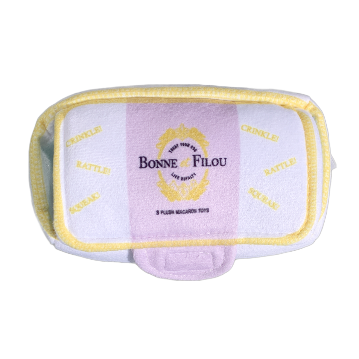 Plush Macaron Squeaky Dog Toy, Box of 3 or 6