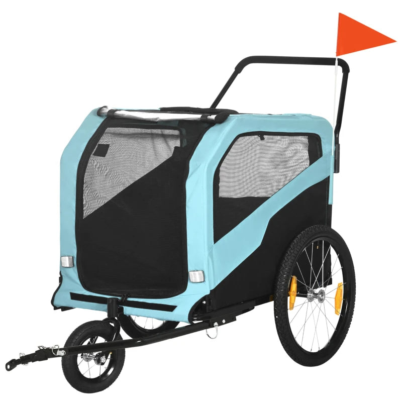 2 in 1 Dog Bike Trailer and Stroller, Pastel Blue