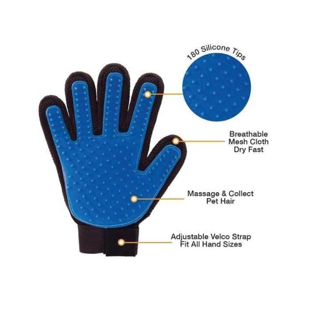 Deshedding and Massage Glove With 180 Silicone Tips