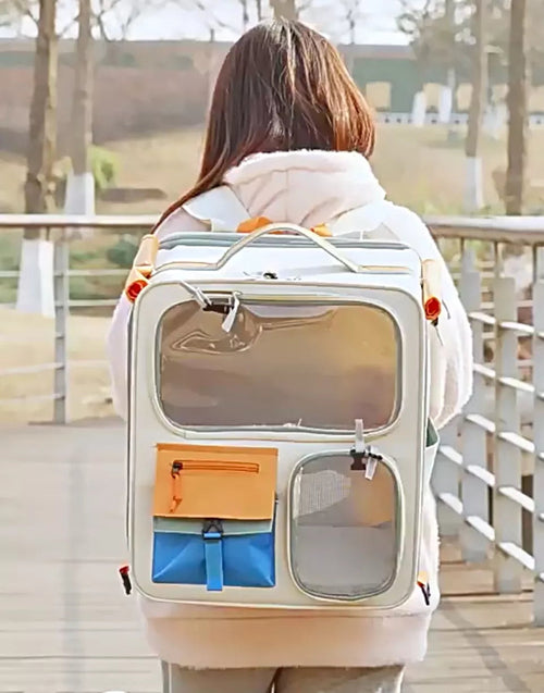 Rolling Pet Carrier Backpack With Telescopic Handle