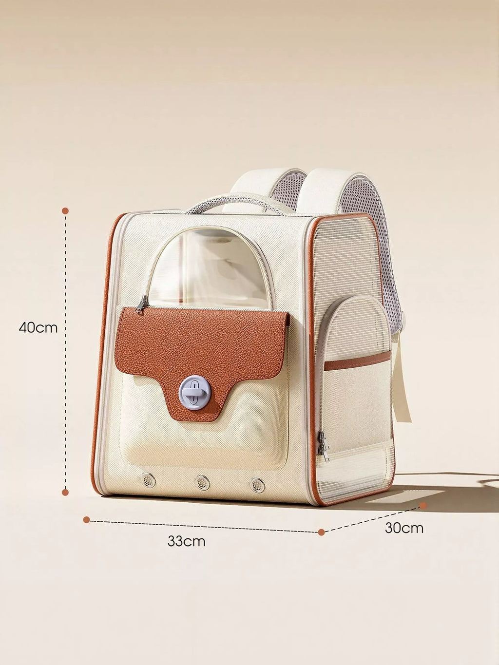 Breathable Pet Carrier Backpack With Front Flip Panel