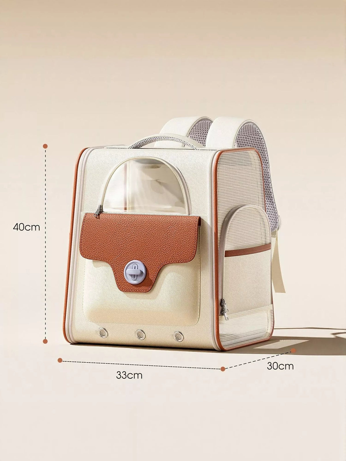 Breathable Pet Carrier Backpack With Front Flip Panel