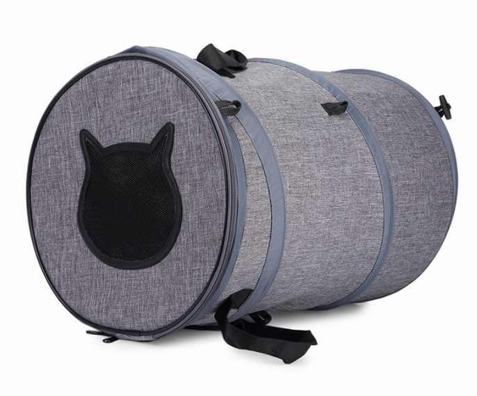 Foldable Cat Carrier Bag With Skylight, Grey