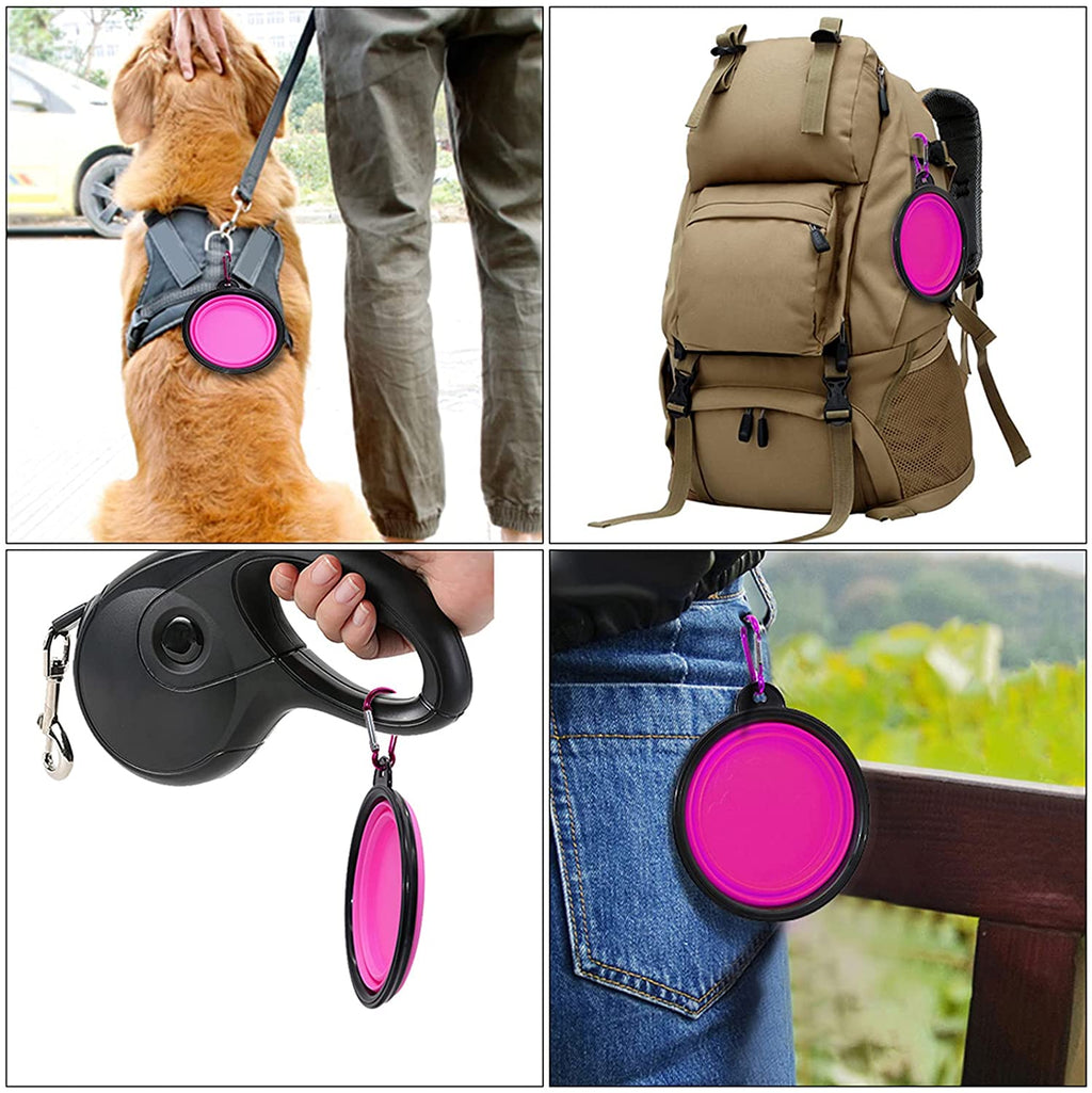 Collapsible Travel Dog Bowl, 12 oz, Set of 5, Purple