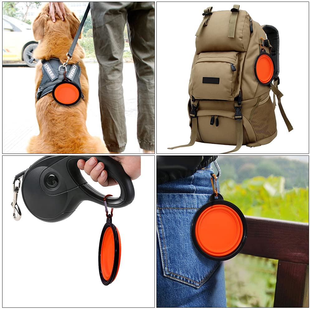 Collapsible Travel Dog Bowl, 12 oz, Set of 5, Orange