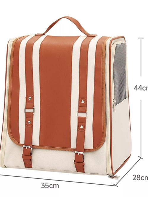 Breathable Pet Carrier Backpack With Front Flip Panel