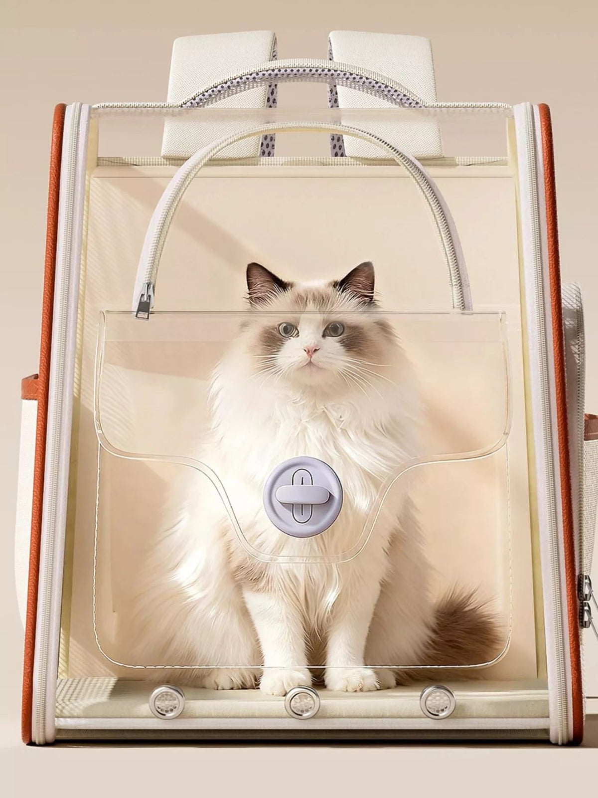 Breathable Pet Carrier Backpack With Front Flip Panel