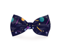 Space Planets Print Navy Blue Dog Bow Tie