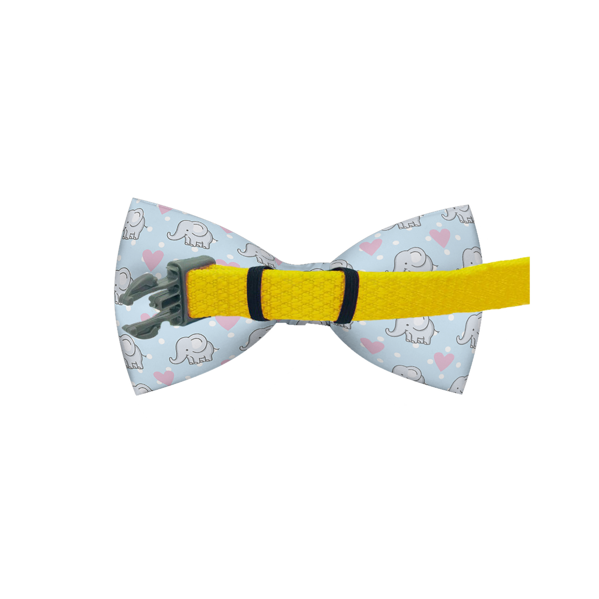 Elephant Print Blue Dog Bow Tie