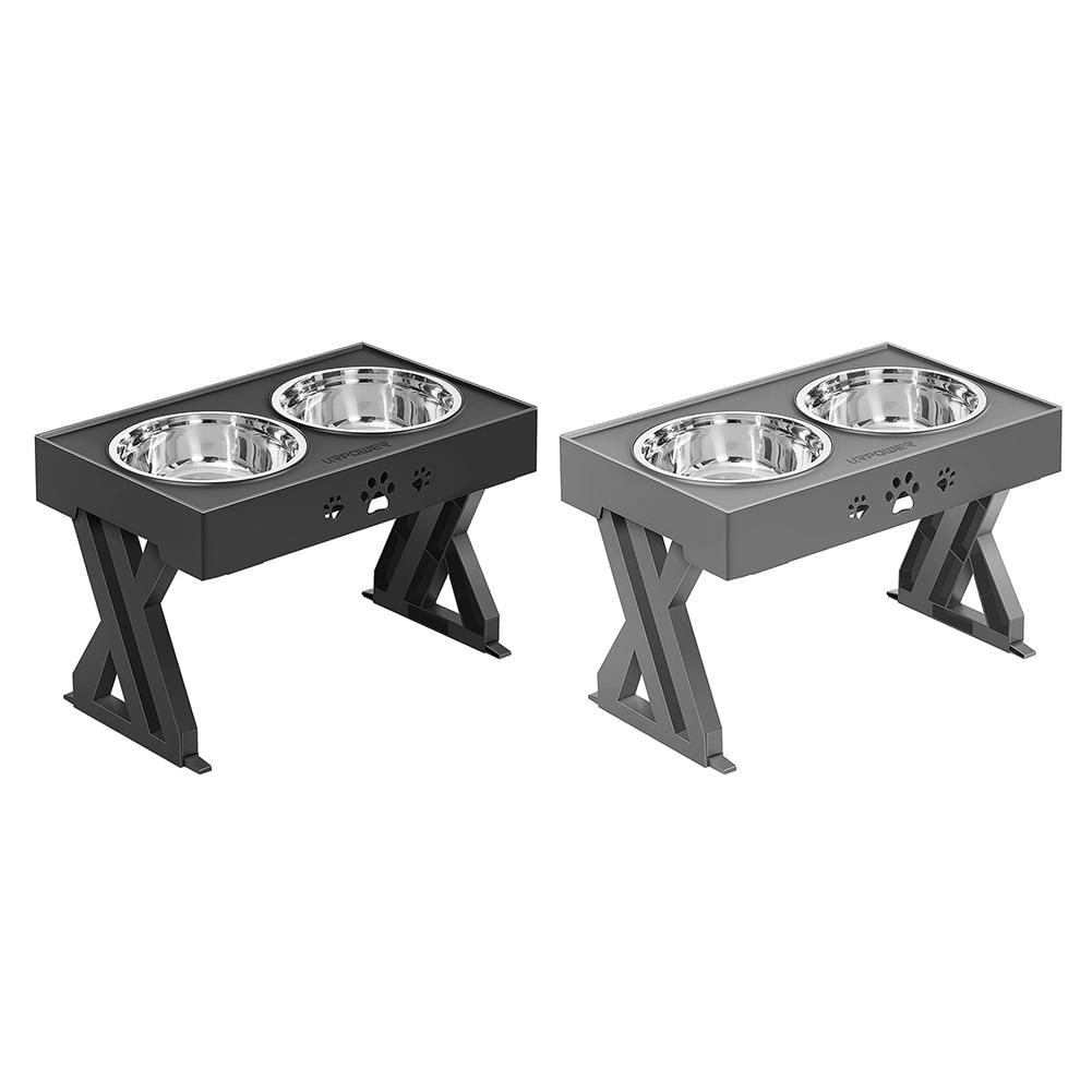 Height Adjustable Elevated Dog Bowl Stand, Stainless Steel