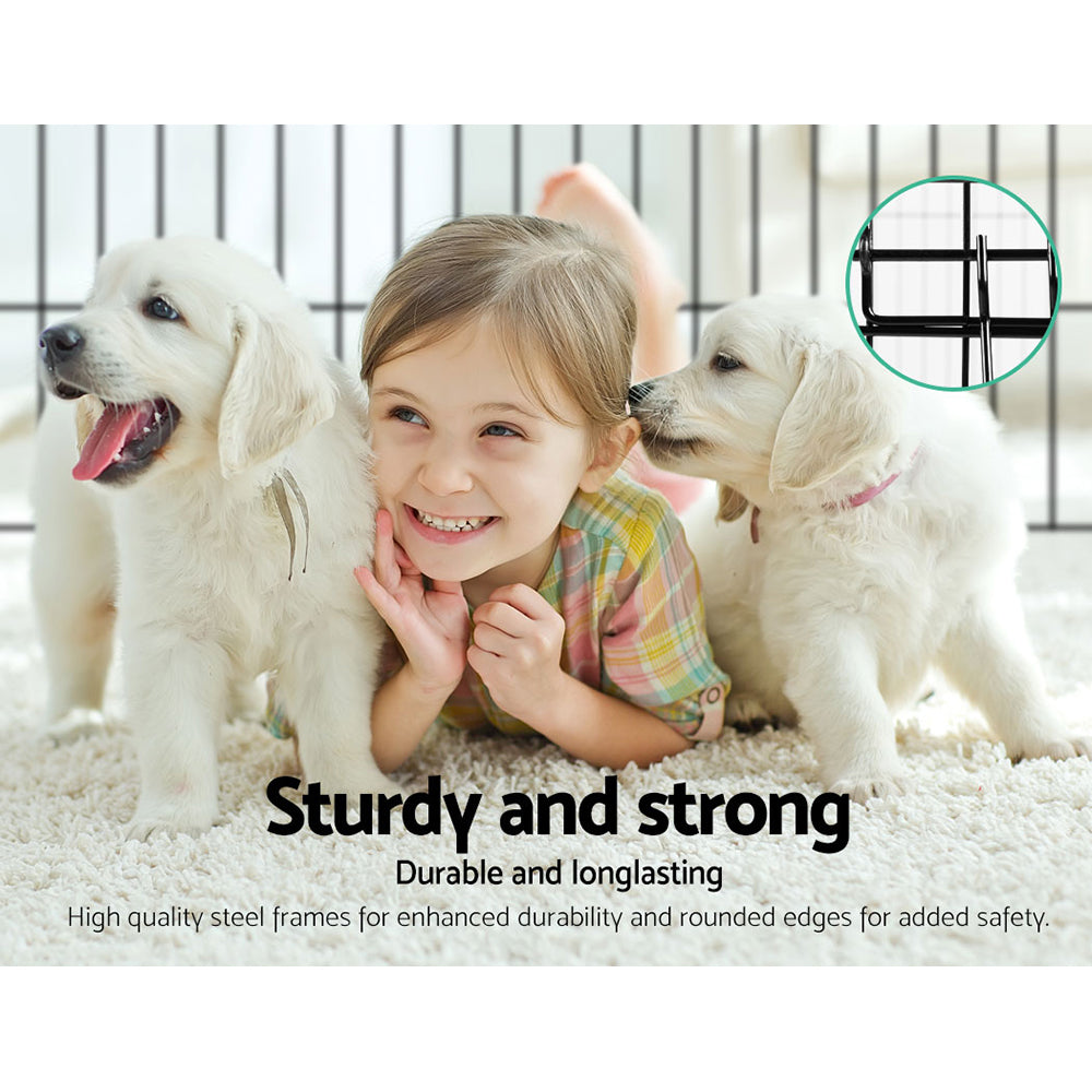 Foldable Pet Playpen, 24 In High, Two Eight Panel Sets