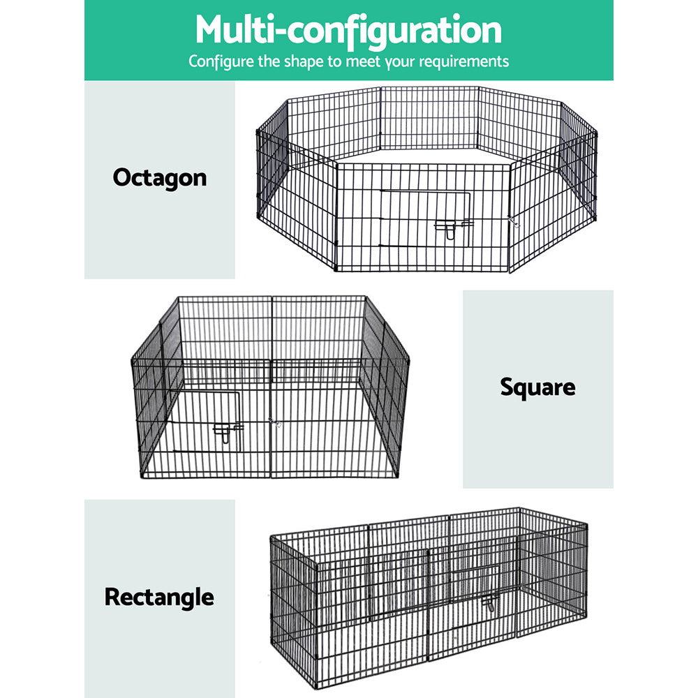 Foldable Pet Playpen, 24 In High, Two Eight Panel Sets