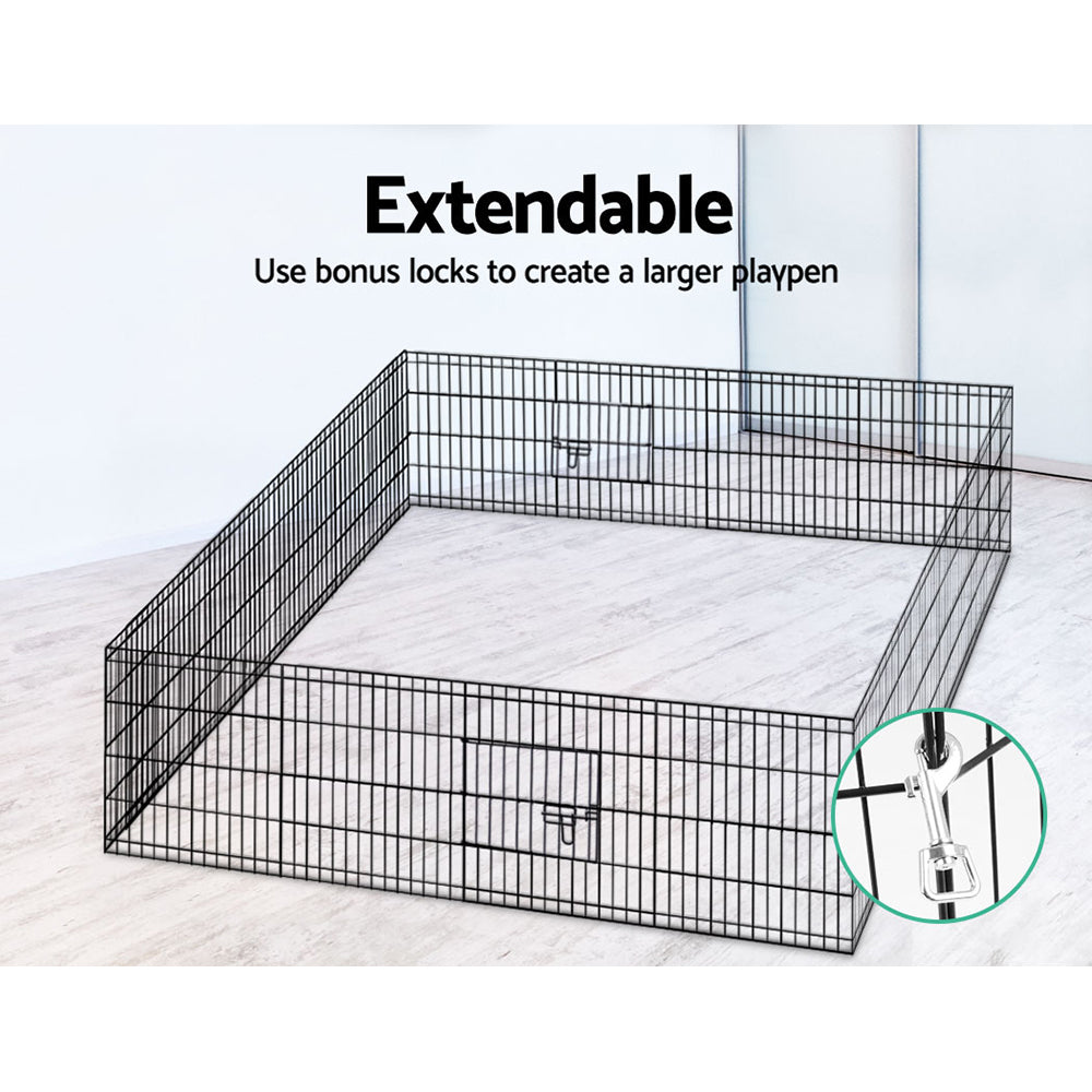 Foldable Pet Playpen, 24 In High, Two Eight Panel Sets