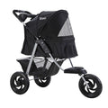 Foldable Three Wheel Pet Stroller Pram, Large Black