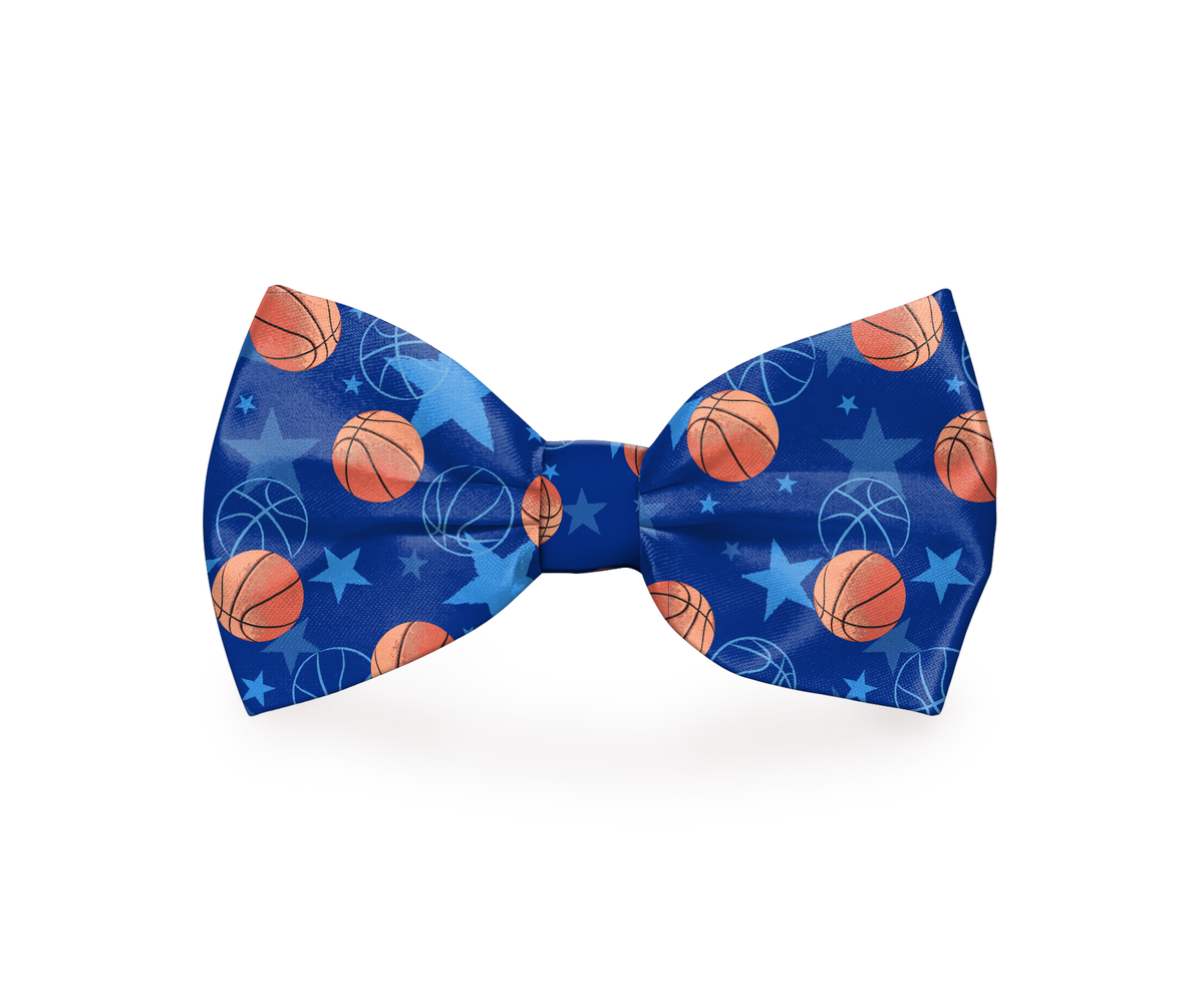 Basketball Print Blue Dog Bow Tie
