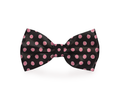 Polka Dot Print Pink and Black Dog Bow Tie