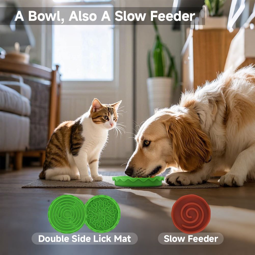 5 in 1 Stacking Pet Bowl Set With Slow Feeder and Lick Mat