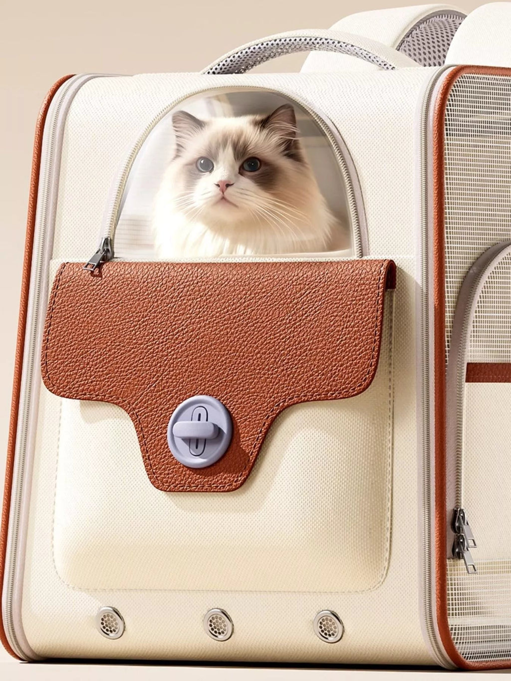 Breathable Pet Carrier Backpack With Front Flip Panel