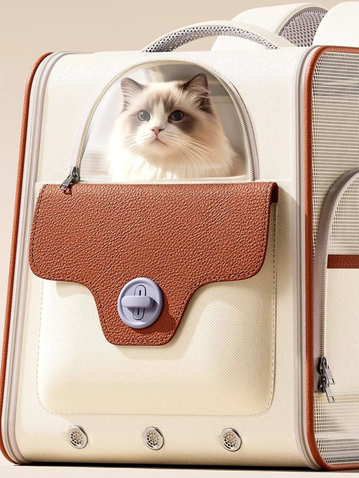 Breathable Pet Carrier Backpack With Front Flip Panel