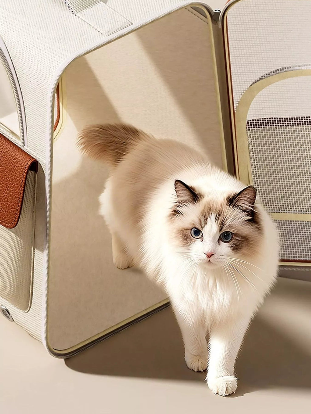 Breathable Pet Carrier Backpack With Front Flip Panel