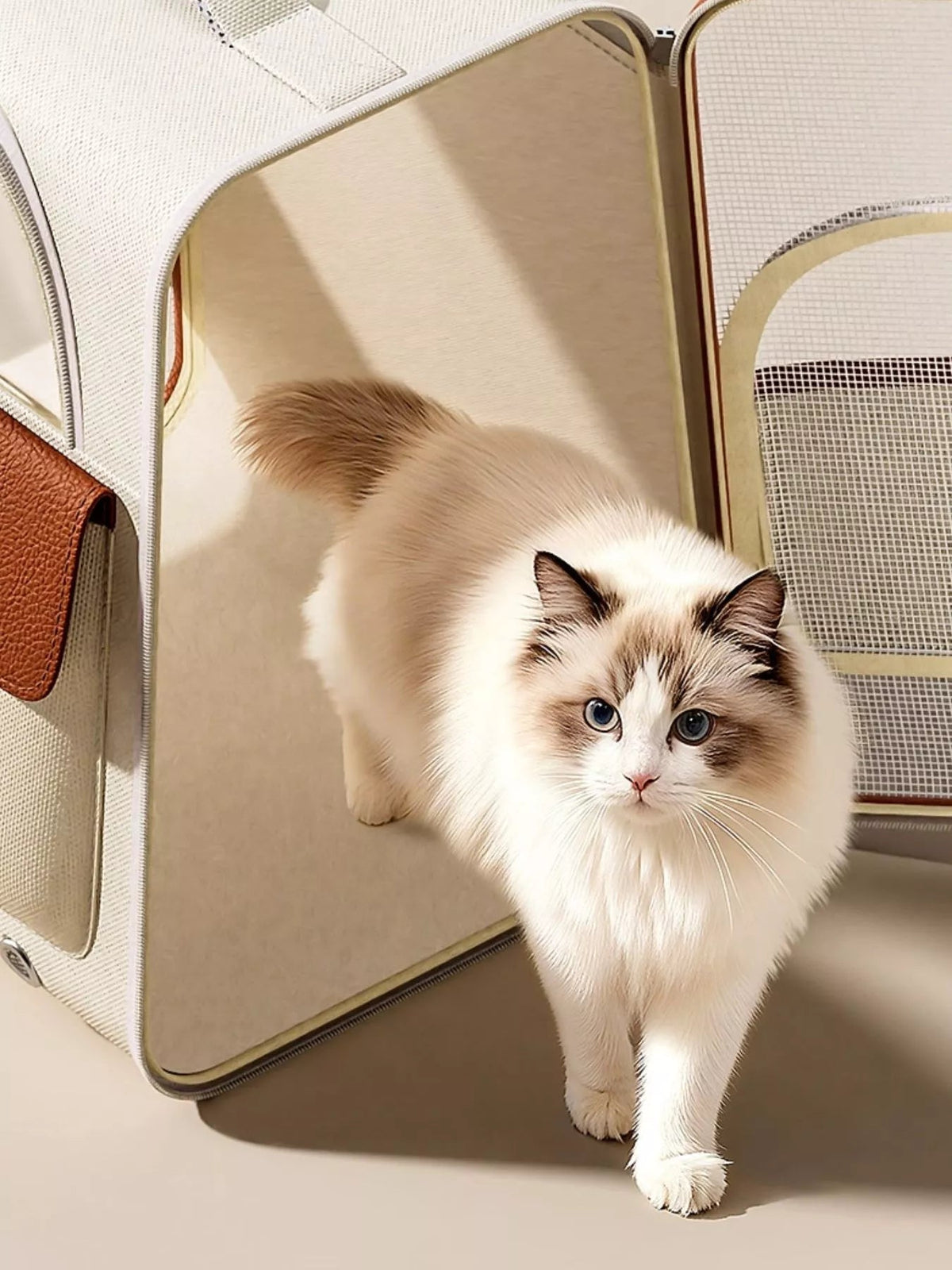 Breathable Pet Carrier Backpack With Front Flip Panel