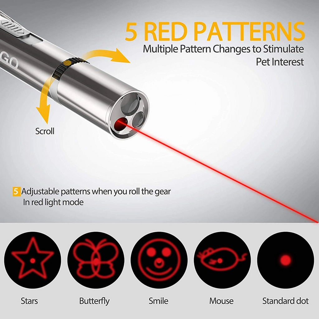 LED Pointer Cat Toy With Five Light Patterns