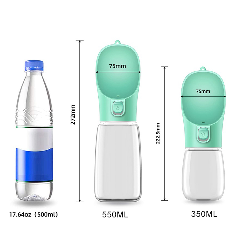 Travel Water Bottle and Bowl for Dogs, 350 or 550 ml