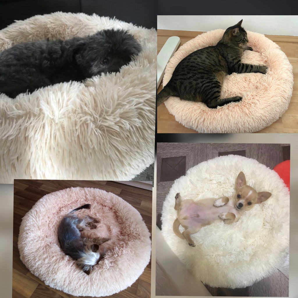 Calming Long Plush Pet Nest Bed, XS to XL