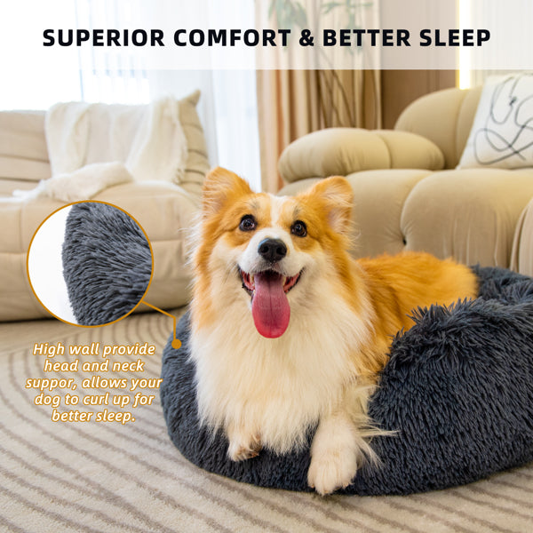 Washable Anti Anxiety Donut Dog Bed, 40 to 70 cm
