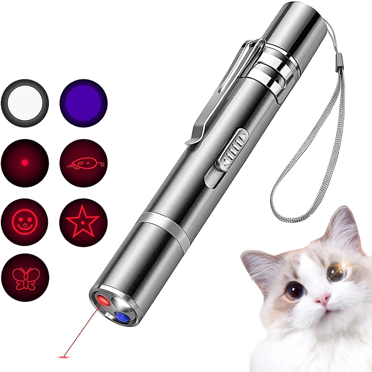 LED Pointer Cat Toy With Five Light Patterns