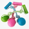 Rubber Ring Chew Toy With Rope Handle