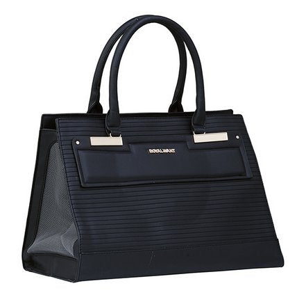 Black Vegan Leather Pet Carrier Bag, Up to 13 lb