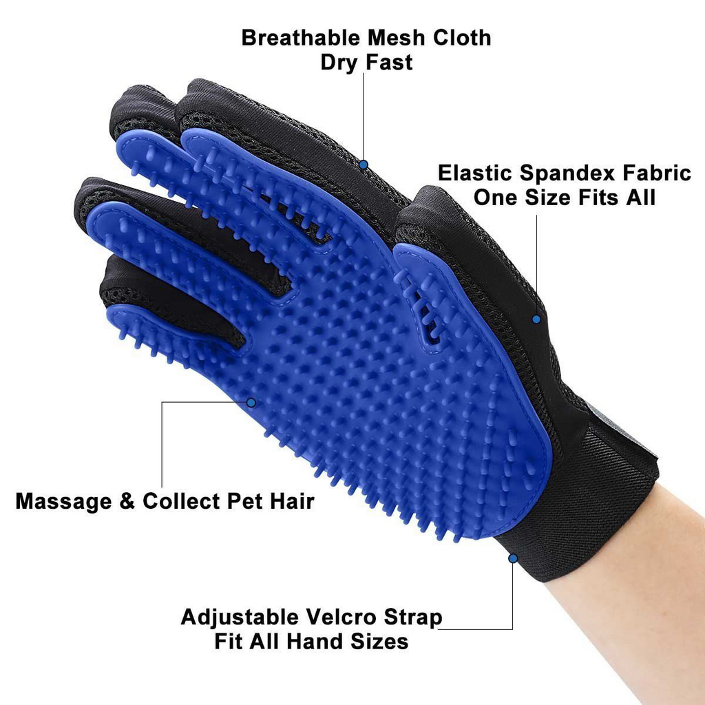 Pet Grooming Glove With 259 Silicone Tips, Right Hand