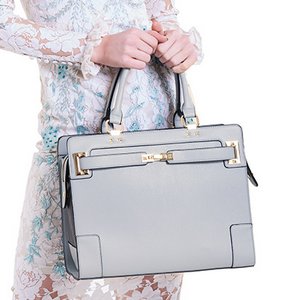 Grey Vegan Leather Pet Carrier Bag, Up to 13 lb
