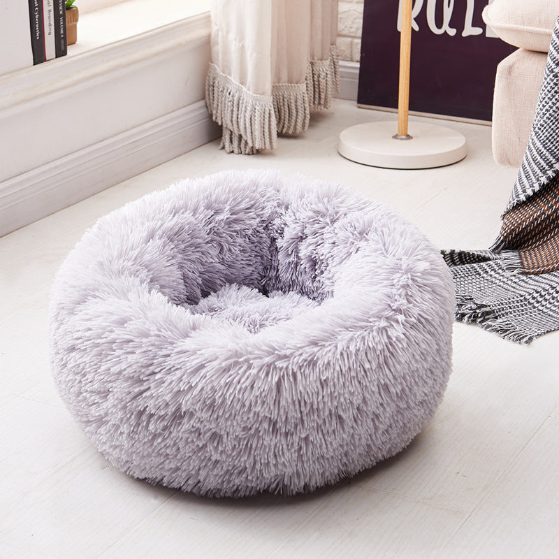 Calming Long Plush Pet Nest Bed, XS to XL
