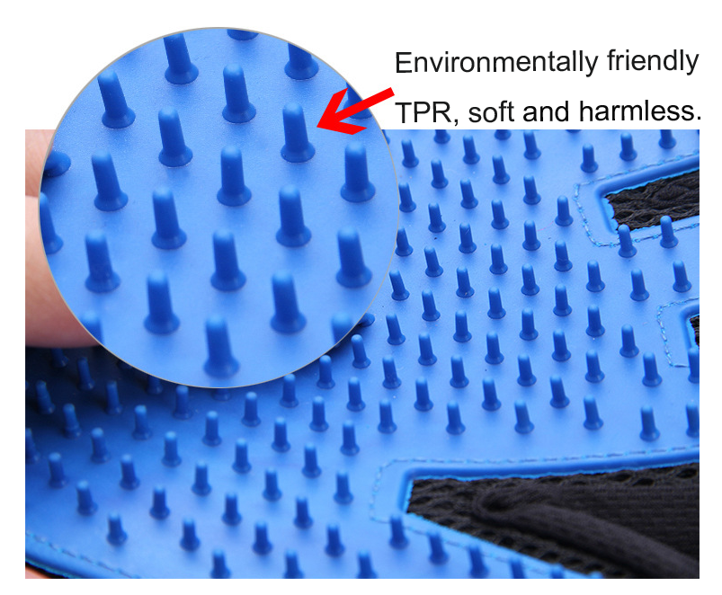 Pet Grooming Glove With 259 Silicone Tips, Right Hand