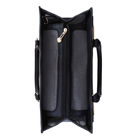 Black Vegan Leather Pet Carrier Bag, Up to 13 lb