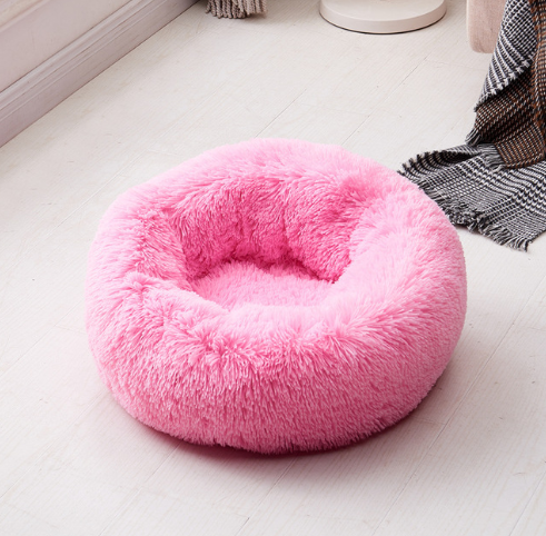 Calming Long Plush Pet Nest Bed, XS to XL