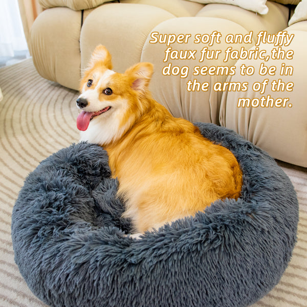 Washable Anti Anxiety Donut Dog Bed, 40 to 70 cm
