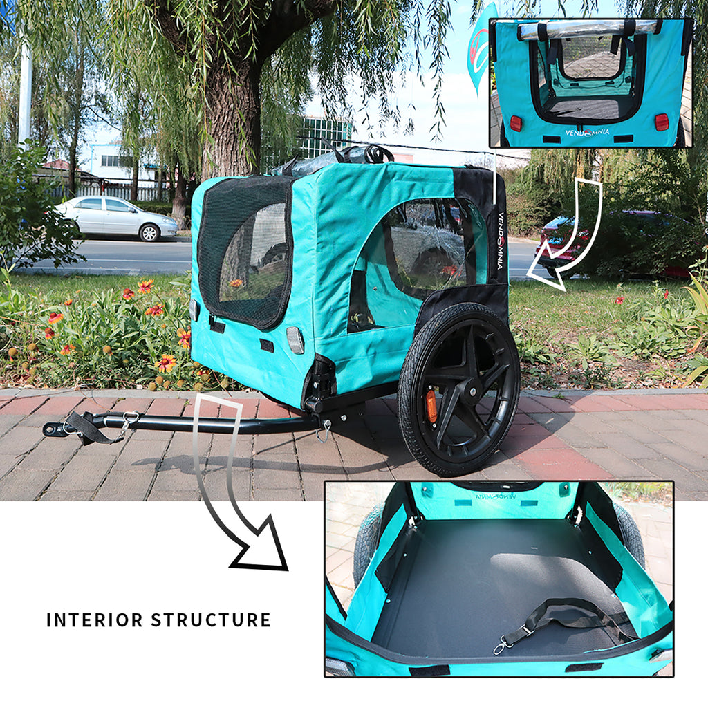 Foldable Dog Bike Trailer With Mesh Windows