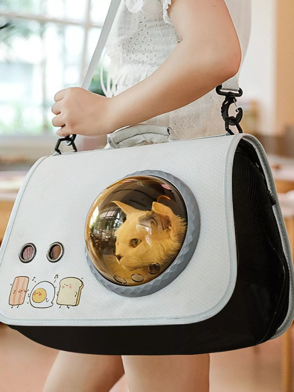 Bubble Window Pet Carrier Shoulder Bag, Medium