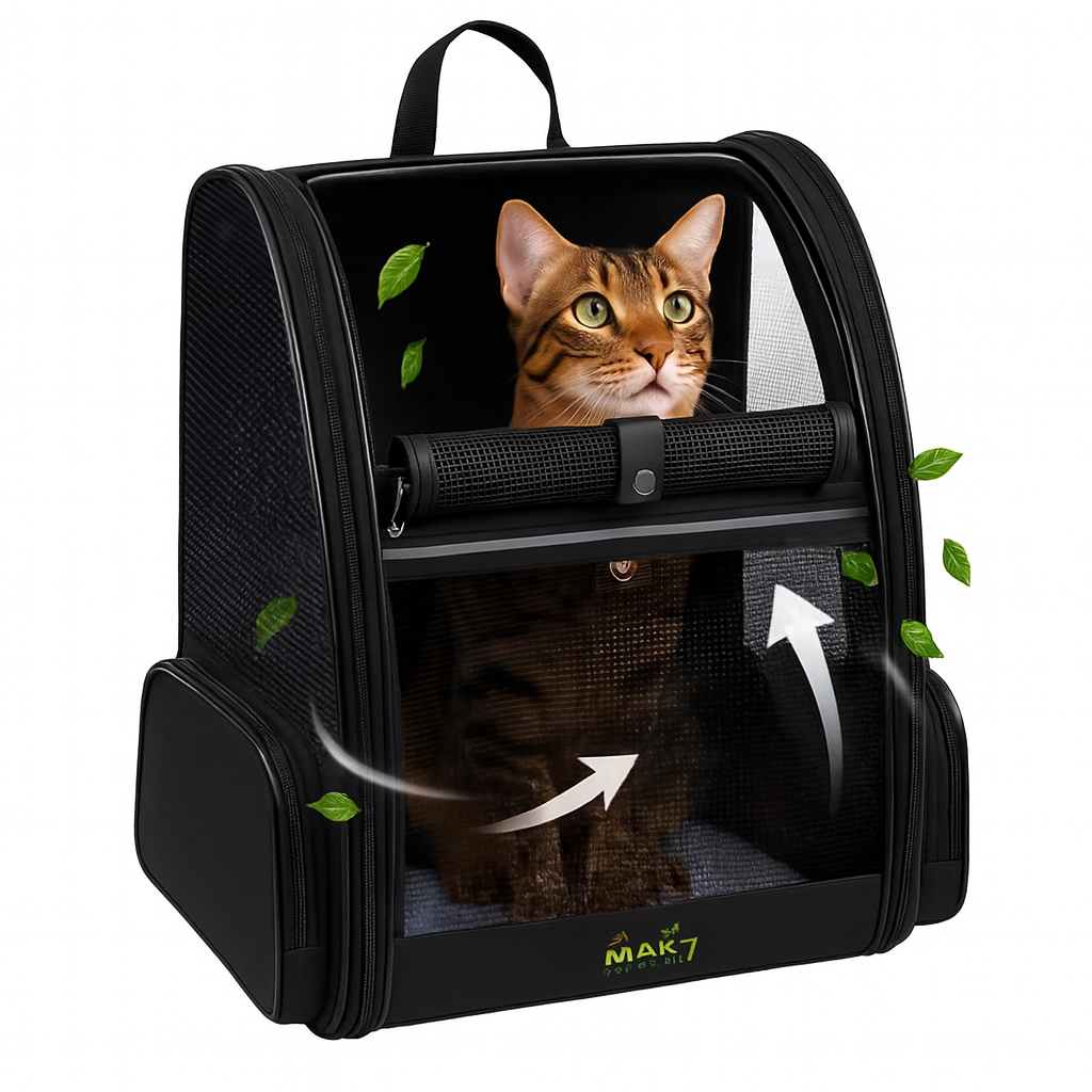 Pet Carrier Backpack With Air Filter and Clear Front