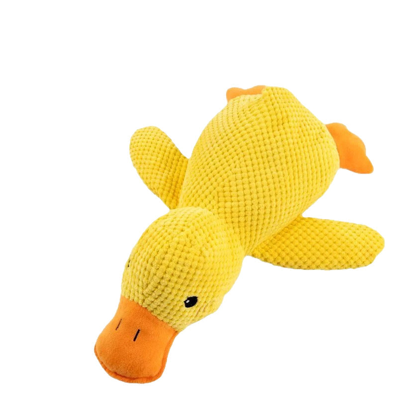 Bite Resistant Plush Duck Dog Toy With Squeaker