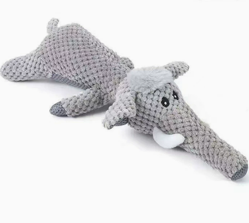 Bite Resistant Plush Duck Dog Toy With Squeaker