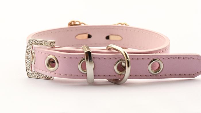 Pearl and Rhinestone Princess Dog Collar, Pink or Purple